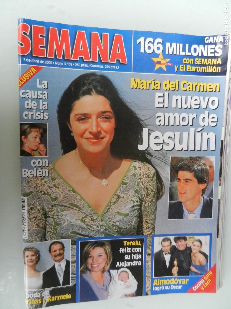 Coleccionismo de Revistas y Peri&oacute;dicos: SEMANA REVISTA N&ordm; 3138- 04-2000- EL NUEVO AMOR DE JESULIN - FARI&Ntilde;AS Y KARMELE - TERELU