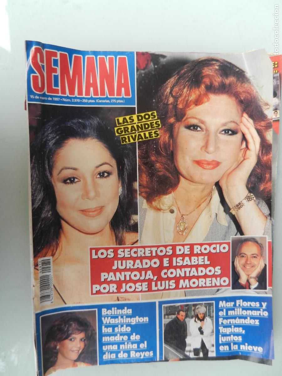 Coleccionismo de Revistas y Peri&oacute;dicos: SEMANA REVISTA N&ordm; 2970- 01-1997- PANTOJA - ROCIO JURADO LAS DOS RIVALES - MAR FLORES
