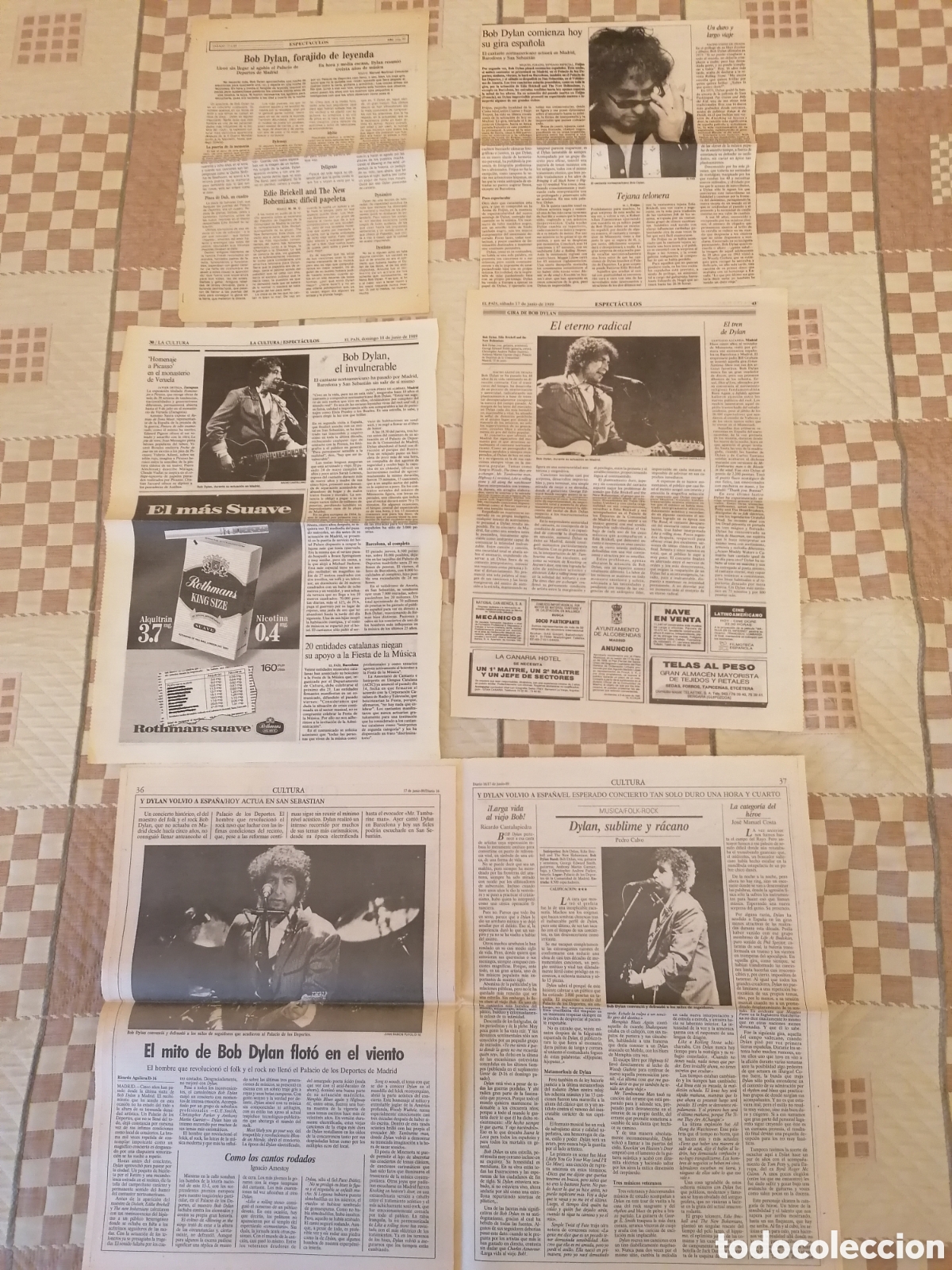 Coleccionismo de Revistas y Peri&oacute;dicos: P&aacute;ginas Y Recortes Prensa Concierto Bob Dylan Madrid Junio 1989