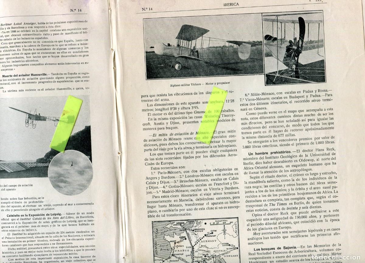 Coleccionismo de Revistas y Peri&oacute;dicos: REVISTA IBERICA 1914 AEROPLANOS HIDROPLANOS AVIONES OLIMPIA VICKERS HANOUVILLE CUARTA DIMENSION