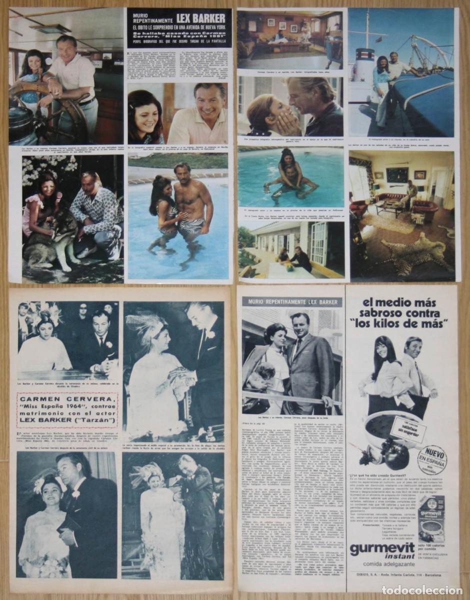 Coleccionismo de Revistas y Peri&oacute;dicos: LEX BARKER lote prensa spain magazine clippings 1960s/1970s photos Tarzan Carmen Cervera Miss Espa&ntilde;a