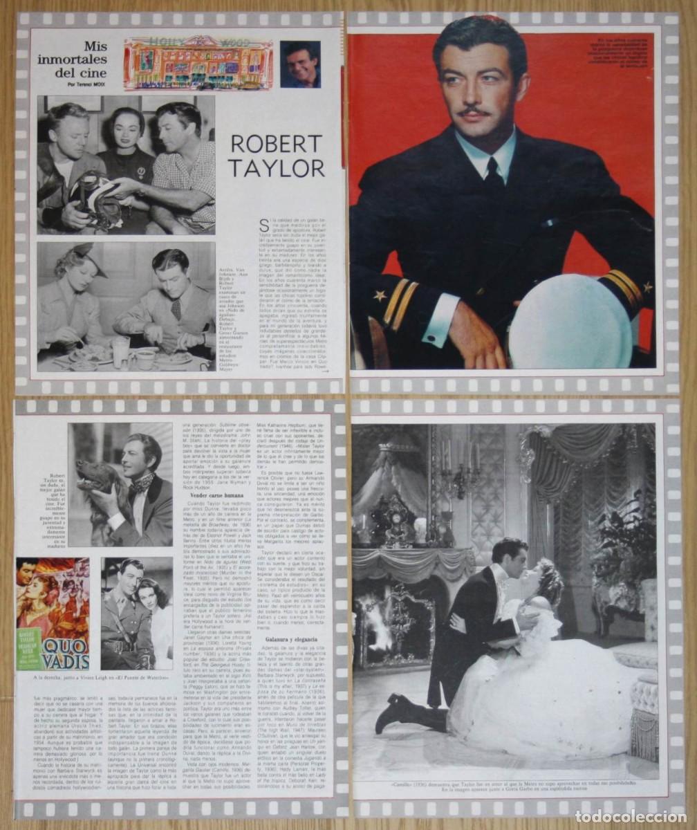 Coleccionismo de Revistas y Peri&oacute;dicos: ROBERT TAYLOR 6 page spain magazine article clippings classic cinema actor terenci moix
