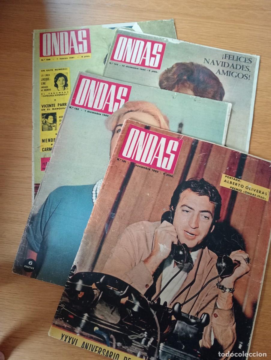 Coleccionismo de Revistas y Peri&oacute;dicos: LOTE CON 4 EJEMPLARES DE LA REVISTA ONDAS. SOCIEDAD ESPA&Ntilde;OLA DE RADIODIFUSI&Oacute;N. GRAPA. 1960 &ndash; 61.