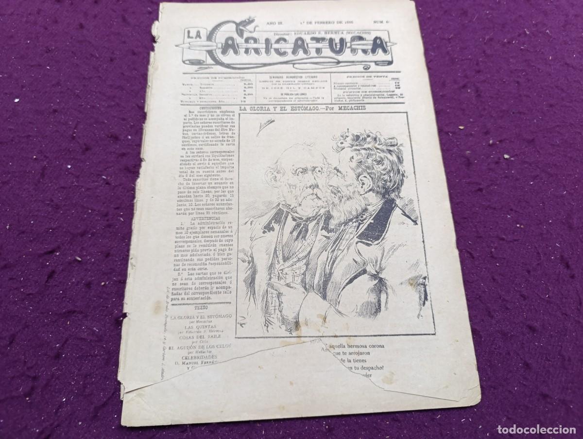 Coleccionismo de Revistas y Peri&oacute;dicos: 1886, Antigua Revista La Caricatura, N&ordm; 66, unos 35 x 24 cms.