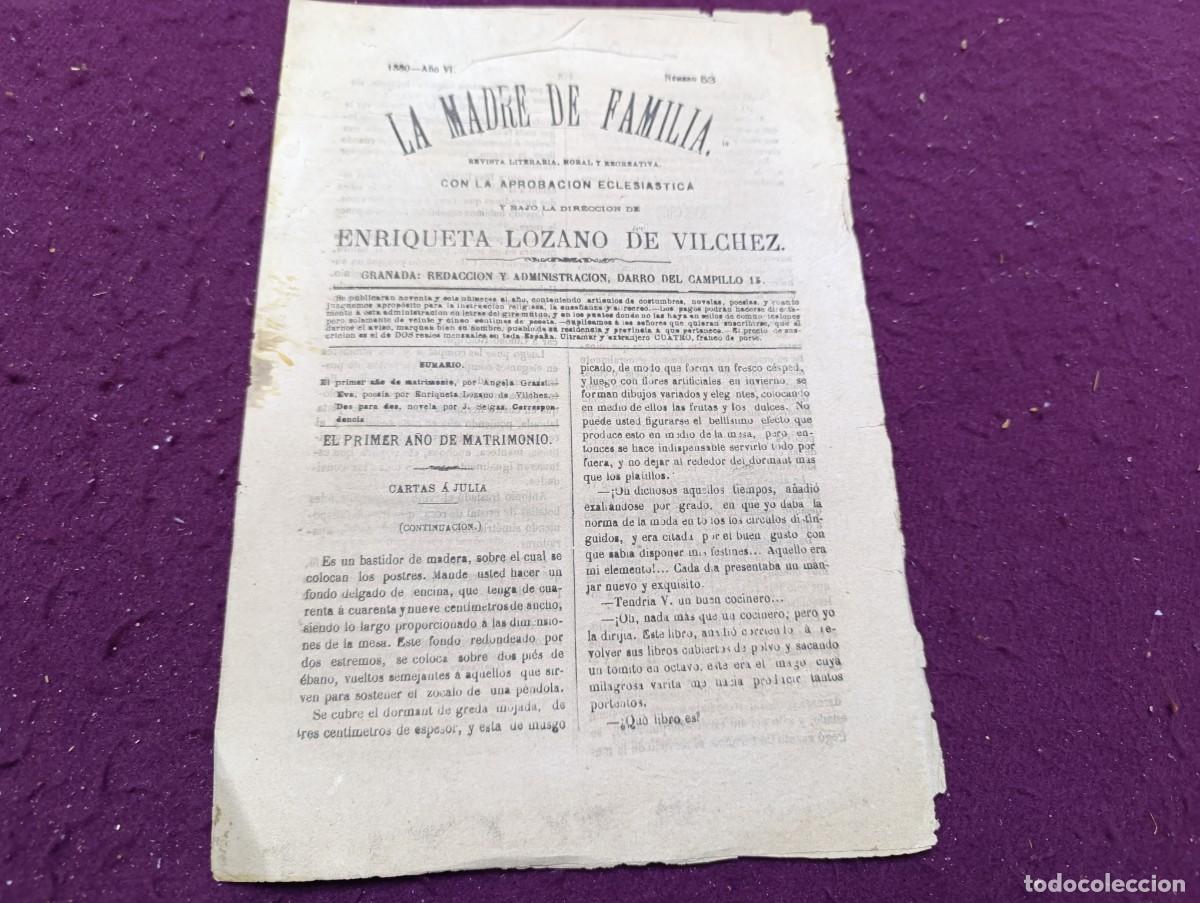 Collectionnisme de Revues et Journaux: 1880, Granada, Antigua Revista La Madre de Familia, N&ordm; 53, unos 32 x 22 cms.