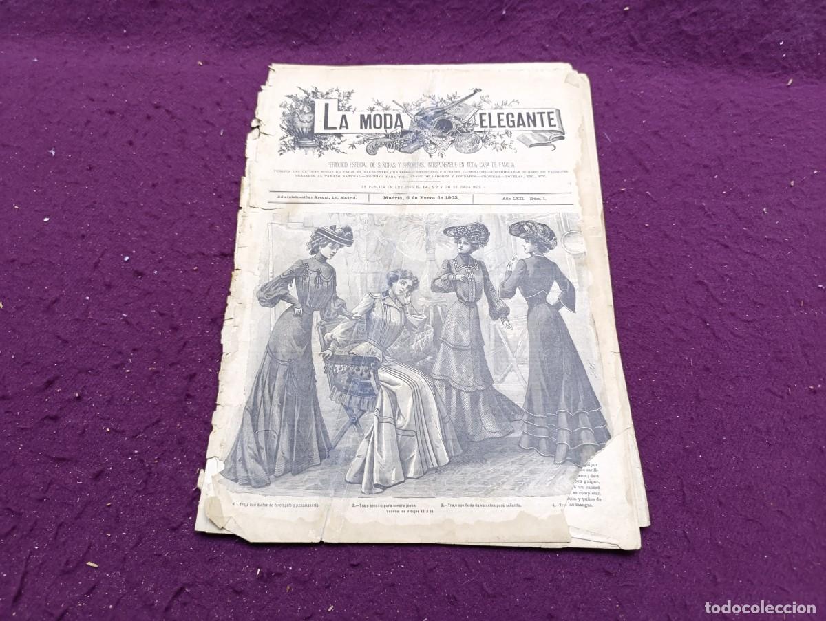 Colecionismo de Revistas e Jornais: 1903, Antigua Revista La Moda Elegante, N&ordm; 1, unos 38 x 28 cms.