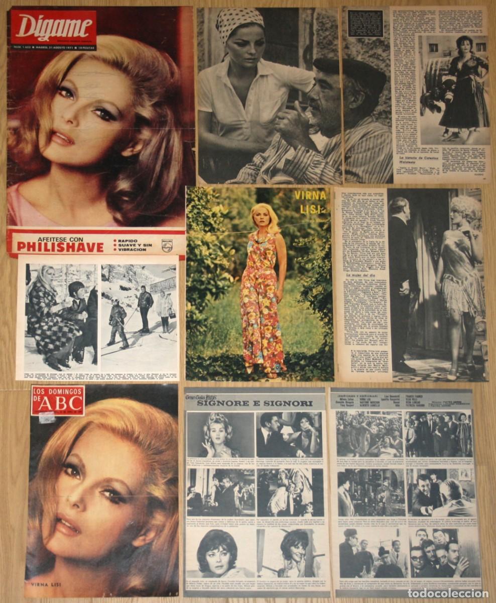 Coleccionismo de Revistas y Peri&oacute;dicos: VIRNA LISI lote prensa spain magazine clippings 1960s/1970s photos Italia cinema actress recortes