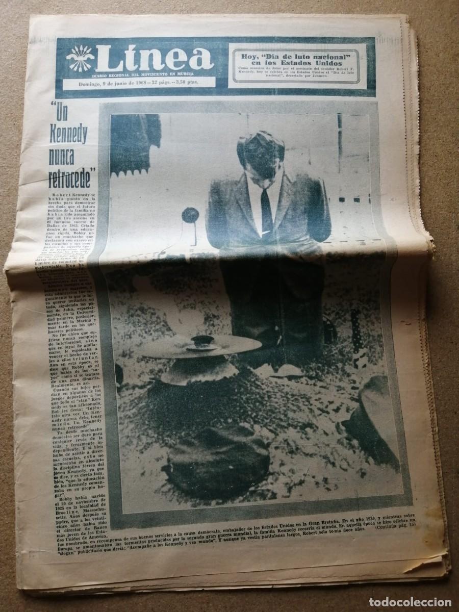Coleccionismo de Revistas y Peri&oacute;dicos: DIARIO LINEA (9 JULIO 1968) UN KENNEDY NUNCA RETROCEDE