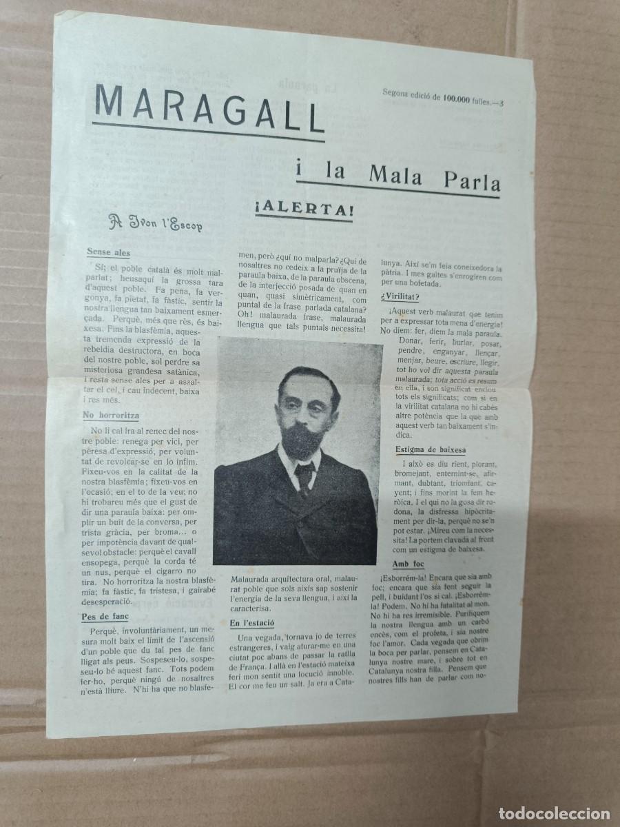 Coleccionismo de Revistas y Peri&oacute;dicos: ANTIGUO FOLLETO, MARAGALL I LA MALA PARLA, PPS S. XX, BARCELONA, JOAN MARAGALL -P22