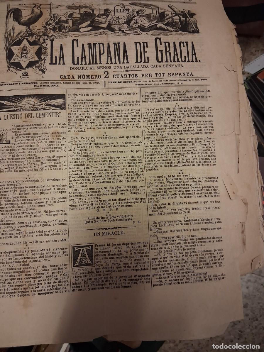 Coleccionismo de Revistas y Peri&oacute;dicos: CAMPANA DE GRACIA, La: Barcelona, n&ordm; 524, 27 juliol 1879. &ldquo;La q&uuml;esti&oacute; del cementiri&rdquo;