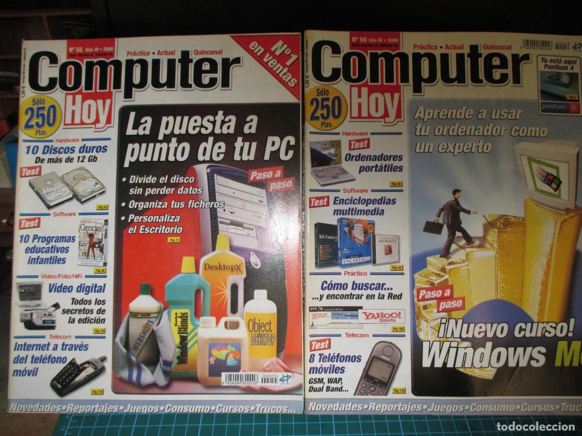 Collectionnisme de Revues et Journaux: 356- Lote 2 Revistas Computer Hoy (A&ntilde;o 2000) - N&ordm; 55 y 56 - &iexcl;Estado de Colecci&oacute;n Impecable!