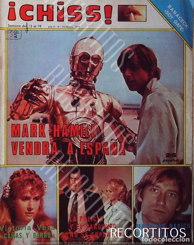 Sammeln von Zeitschriften und Zeitungen: RECORTE PORTADA STAR WARS MARK HAMILL MATTHIAS HABICH VICTORIA VERA ANGIE DICKINSON LA LMUJER PORLIC