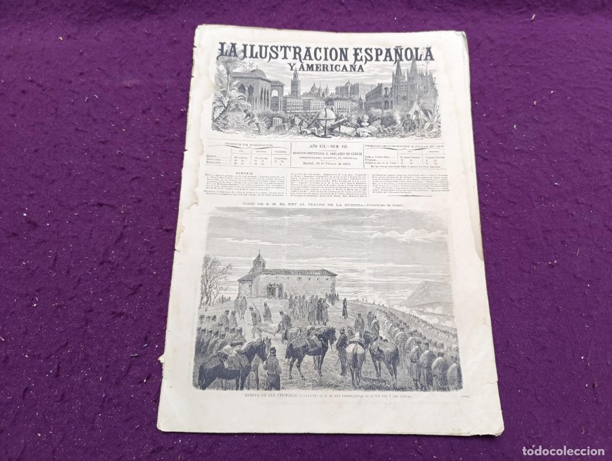 Collezionismo di Riviste e Giornali: 1875, Antigua Revista La Ilustraci&oacute;n Espa&ntilde;ola y Americana, N&ordm; 7, unos 39 x 29 cms.