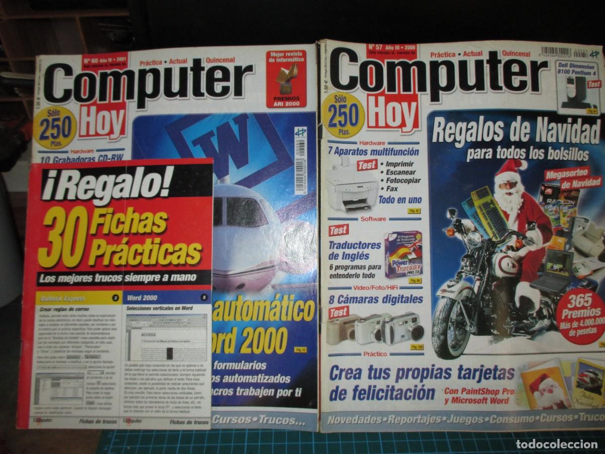 Coleccionismo de Revistas y Peri&oacute;dicos: 357- Lote 2 Revistas Computer Hoy (N&ordm; 57 A&ntilde;o 2000 y N&ordm; 60 A&ntilde;o 2001) + Fichas de Regalo - Informatica