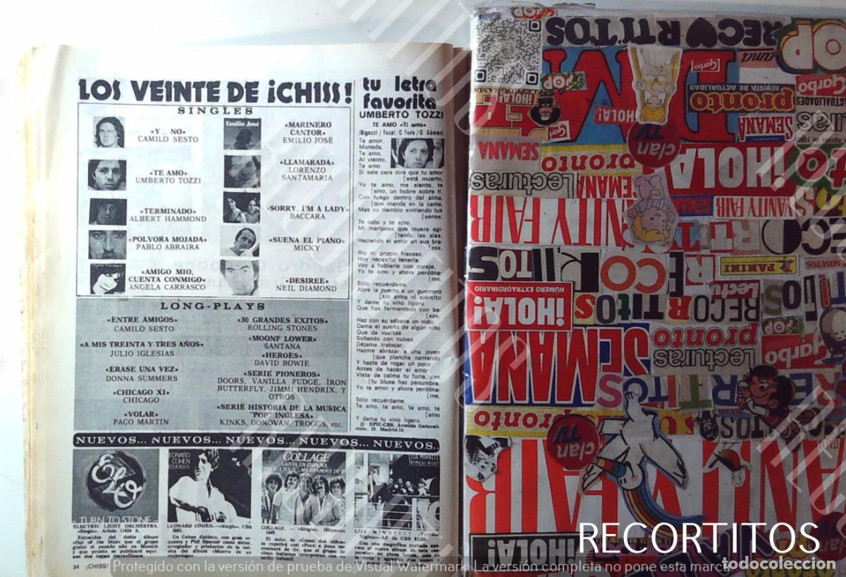 Sammeln von Zeitschriften und Zeitungen: CAMILO SESTO UMBERTO TOZZI BACCARA EMILIO JOSE COLLAGE LIZA MINNELLI LEONARD COHEN PABLO ABRAIRA