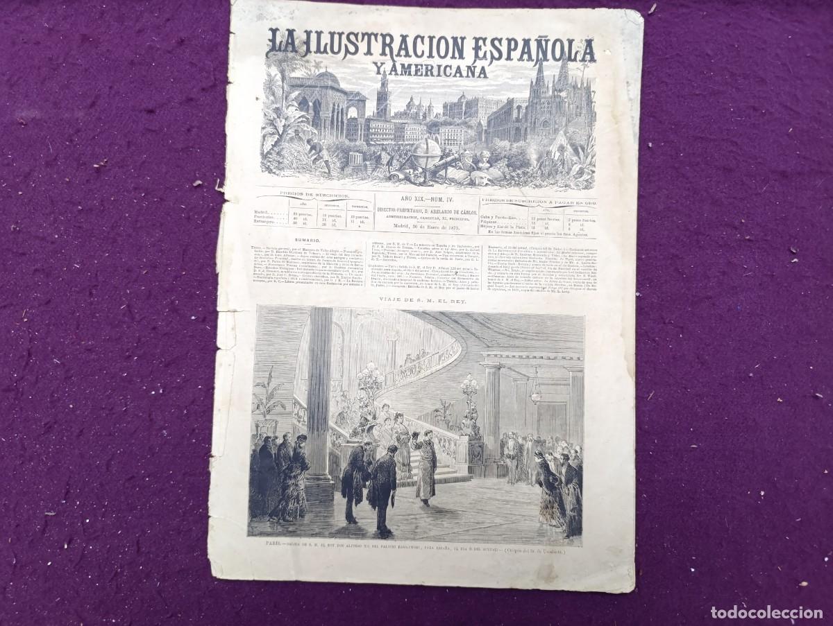 Collectionnisme de Revues et Journaux: 1875, Antigua Revista La Ilustraci&oacute;n Espa&ntilde;ola y Americana, N&ordm; 4, unos 39 x 29 cms.