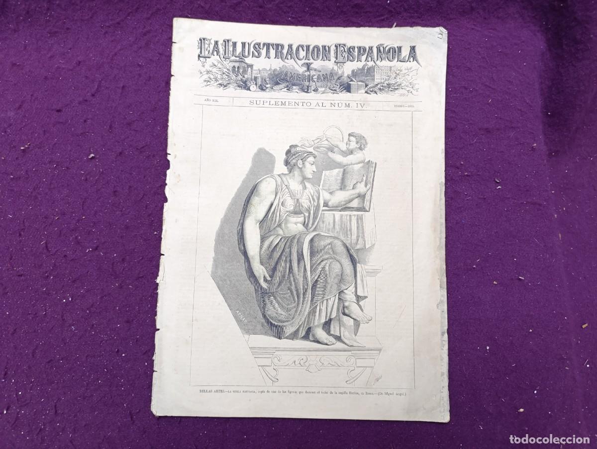 Collectionnisme de Revues et Journaux: 1875, Antigua Revista La Ilustraci&oacute;n Espa&ntilde;ola y Americana, suplemento al N&ordm; 4, unos 39 x 29 cms.