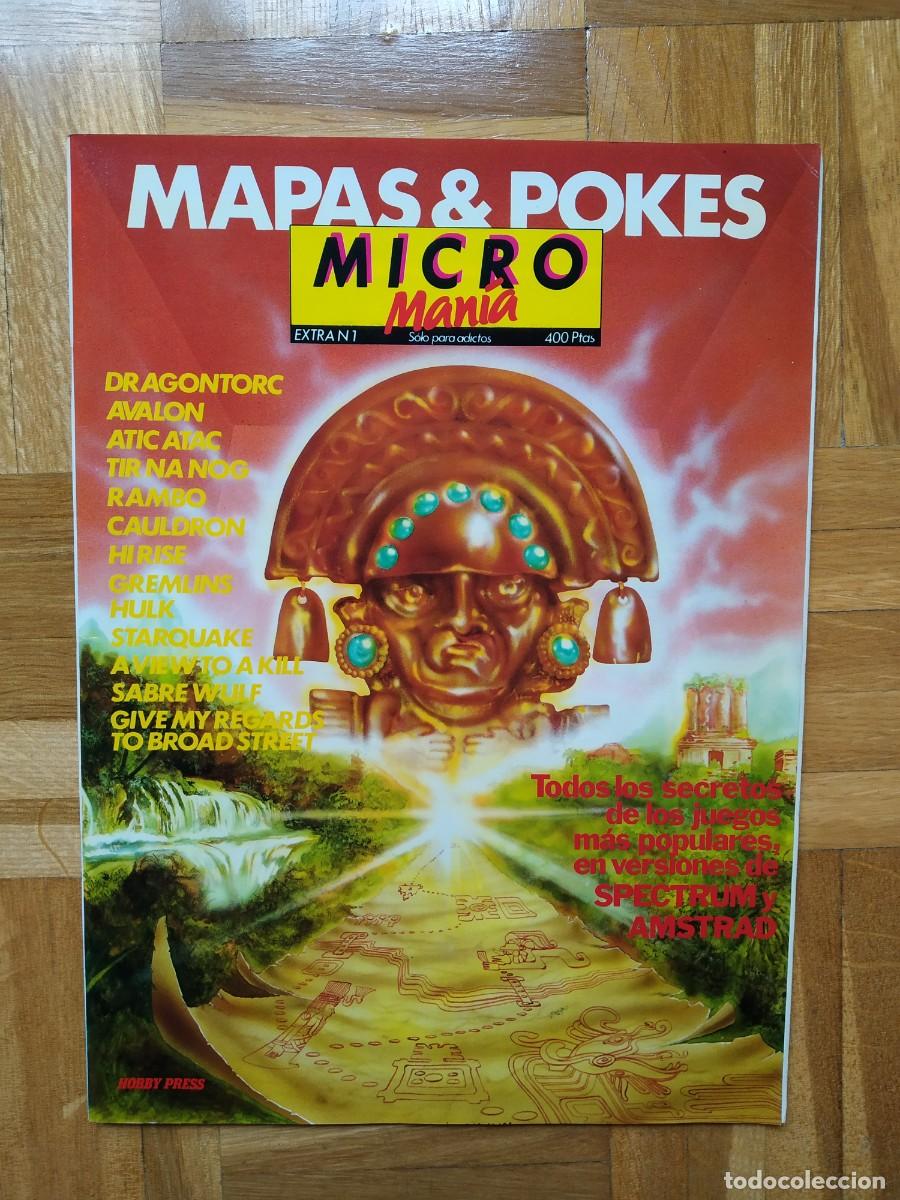 Collectionnisme de Revues et Journaux: REVISTA MICRO MANIA EXTRA 1 MAPAS & POKES SPECTRUM AMSTRAD DRAGONTORC AVALON RAMBO GREMLINS HULK VER