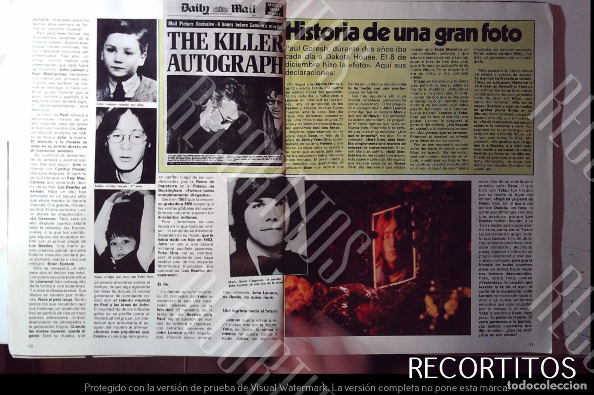 Coleccionismo de Revistas y Peri&oacute;dicos: YOKO ONO JOHN LENNON LOS BEATLES ASESINATO
