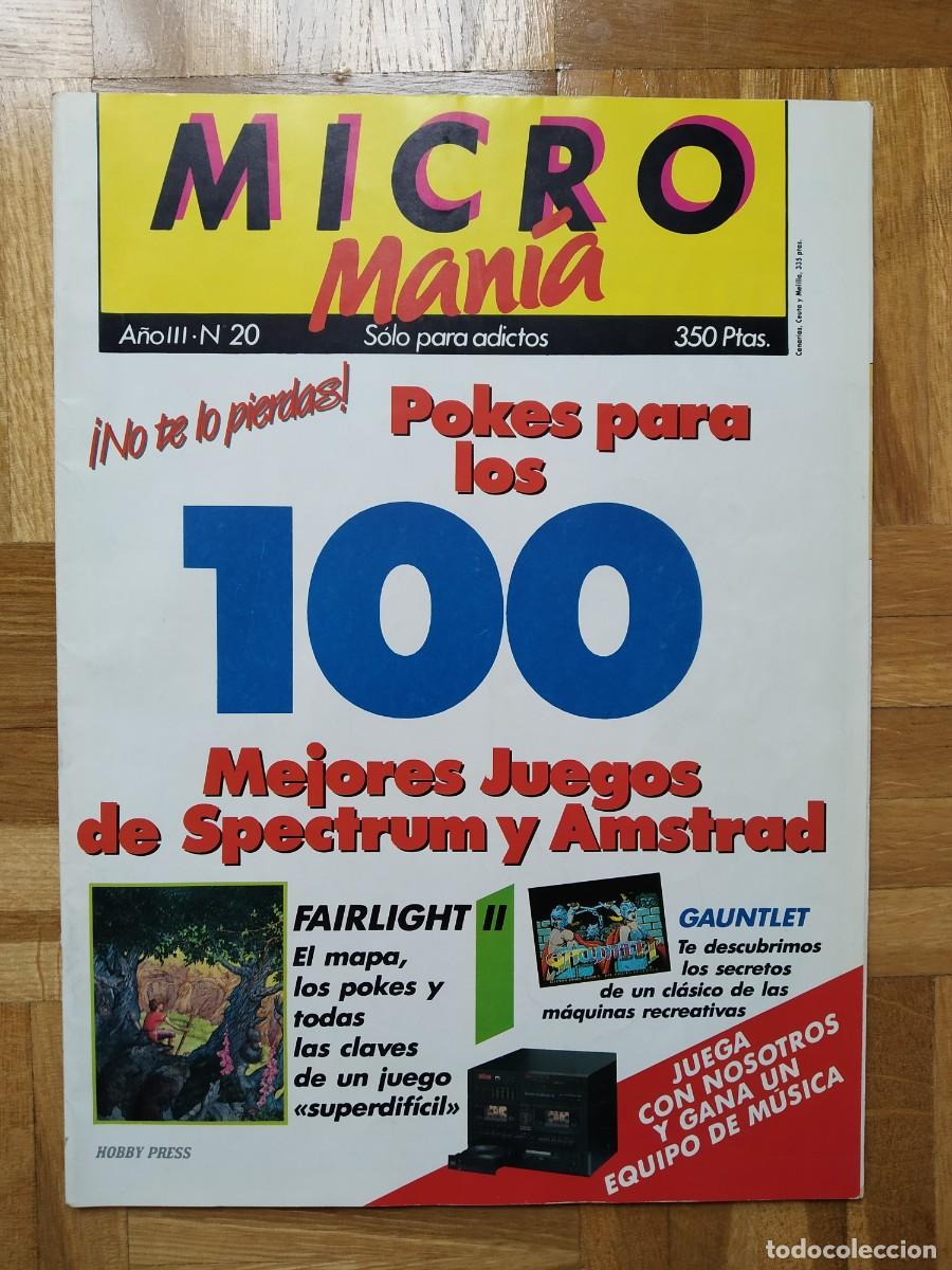 Collectionnisme de Revues et Journaux: REVISTA MICROMANIA MICRO MANIA N&ordm; 20. A&Ntilde;O III. PAIRLIGHT III. GAUNTLET. 100 POKES SPECTRUM Y AMSTRAD