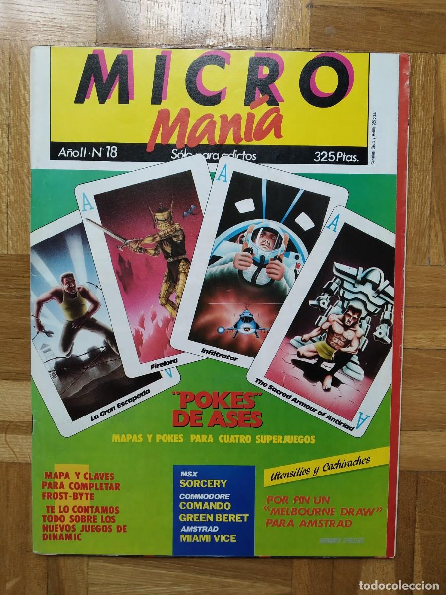 Sammeln von Zeitschriften und Zeitungen: REVISTA MICROMANIA MICRO MANIA N&ordm; 18. A&Ntilde;O II. POKES MSX COMMODORE AMSTRAD MIAMI VICE FIRELORD VER
