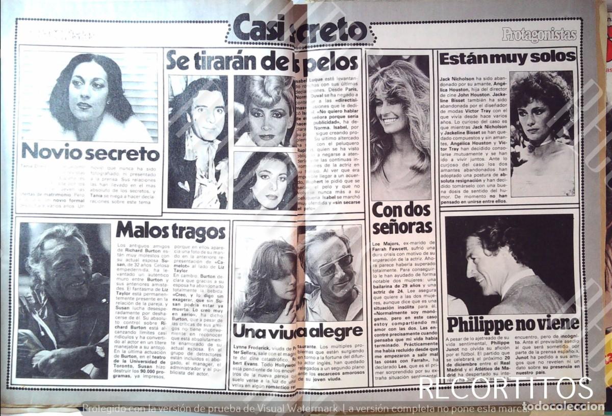 Coleccionismo de Revistas y Peri&oacute;dicos: FARRAH FAWCETT PETER SELLERS JACQUELINE BISSET PHILIPPE JUNOT NORMA DUVAL RICHARD BURTON TANIA DORIS