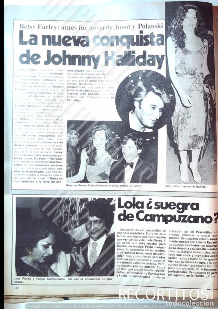 Coleccionismo de Revistas y Peri&oacute;dicos: JOHNNY HALLYDAY Y SYLVIE VARTAN. LOLA FLORES FELIPE CAMPUZANO BETSY FARLLEY POLANSKI