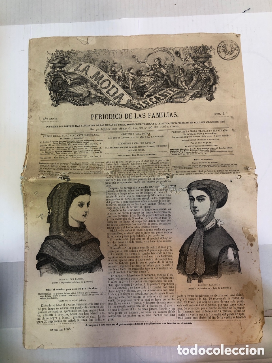 Colecionismo de Revistas e Jornais: Peri&oacute;dico de las Familias. A&ntilde;o XXVII, N&ordm; 2