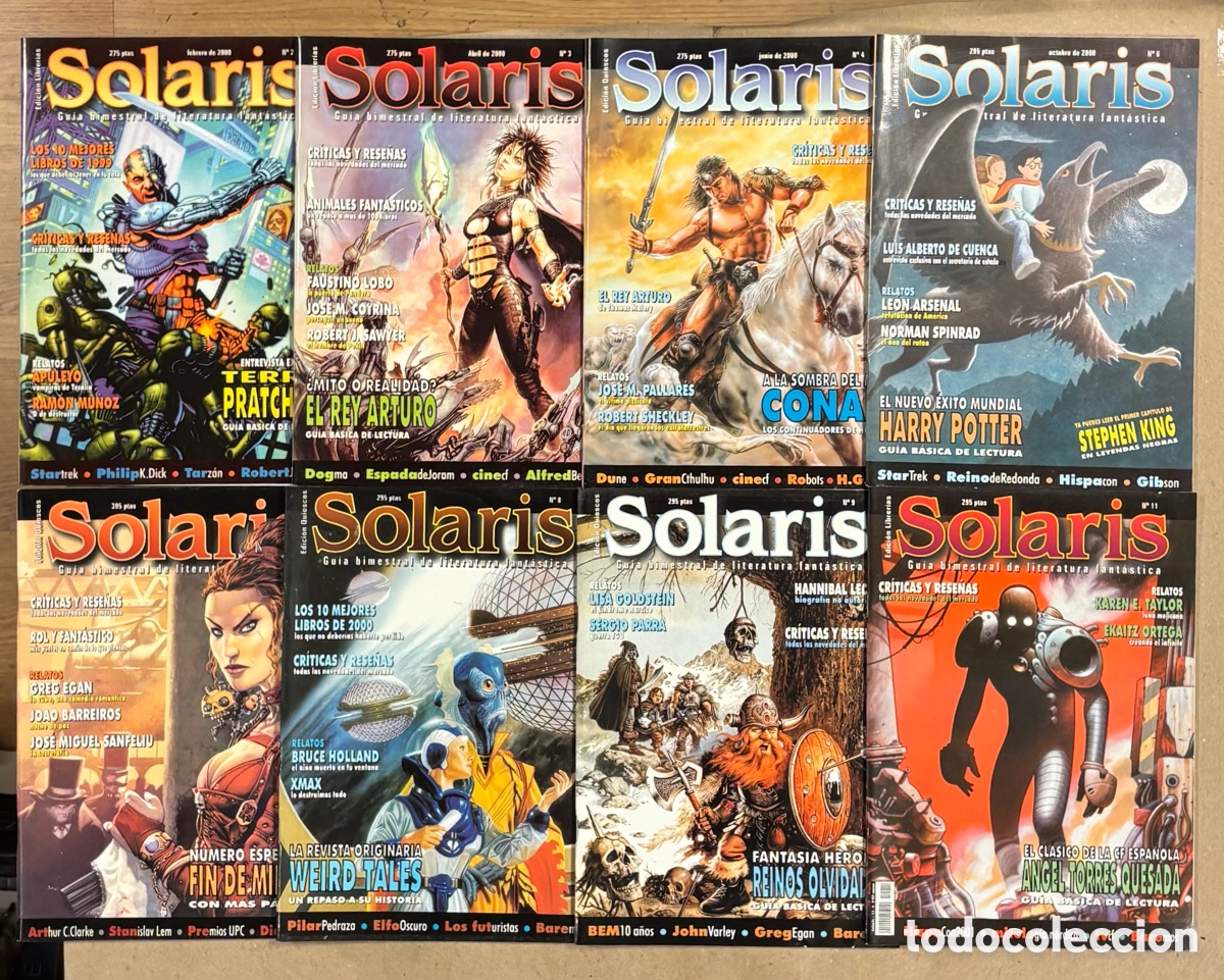 Collezionismo di Riviste e Giornali: SOLARIS, GU&Iacute;A BIMESTRAL DE LITERATURA FANT&Aacute;STICA (2000/01). LOTE DE 8 EJEMPLARES.