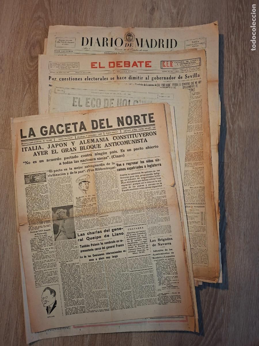 Coleccionismo de Revistas y Peri&oacute;dicos: Varios diarios (7 Ejemplares)