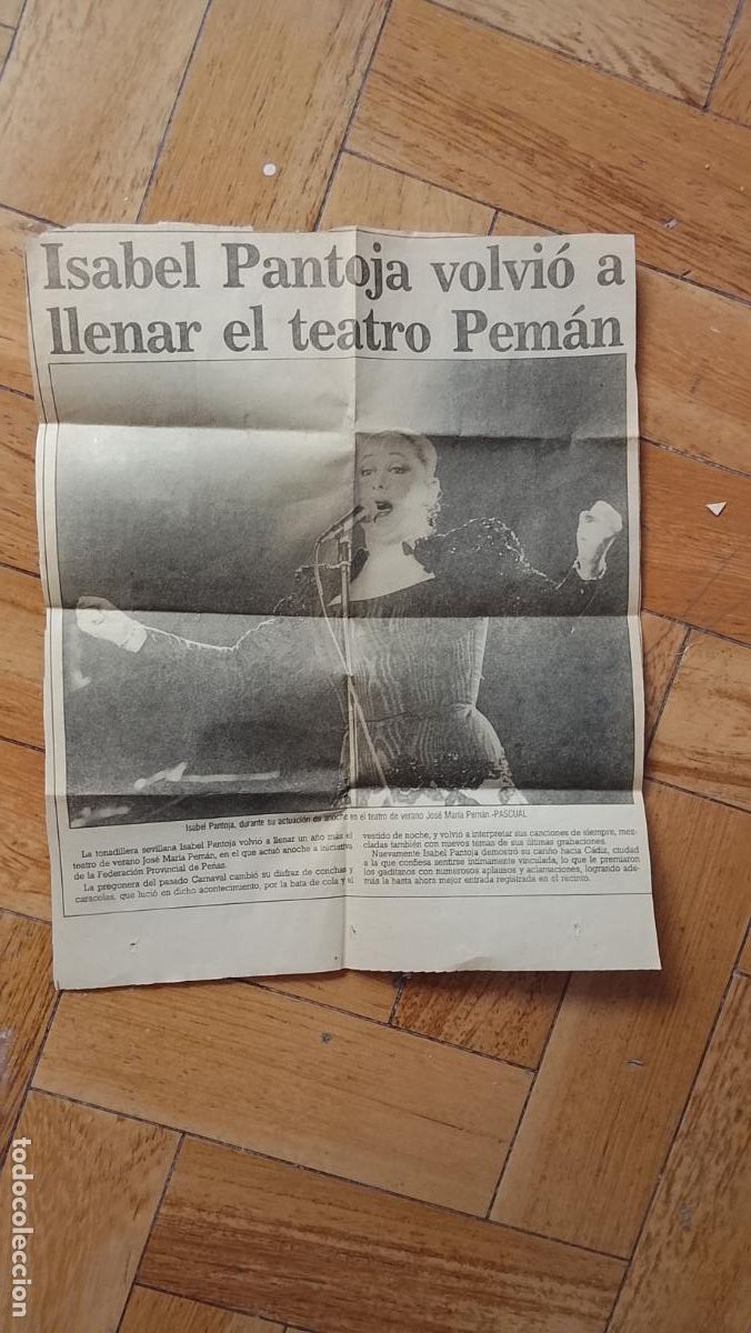 Coleccionismo de Revistas y Peri&oacute;dicos: antiguo recorte de prensa cantante isabel pantoja
