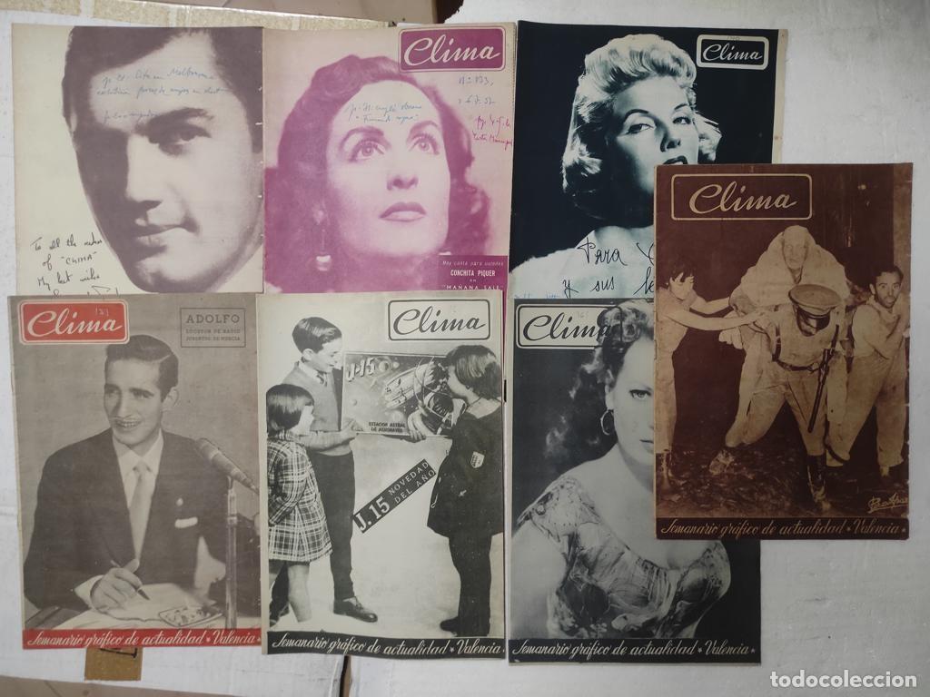 Coleccionismo de Revistas y Peri&oacute;dicos: lote 7 revista CLIMA SEMANARIO DE ACTUALIDAD, VALENCIA 1957 ,n&ordm; 131 133 140 151 154 161 Y EXTR