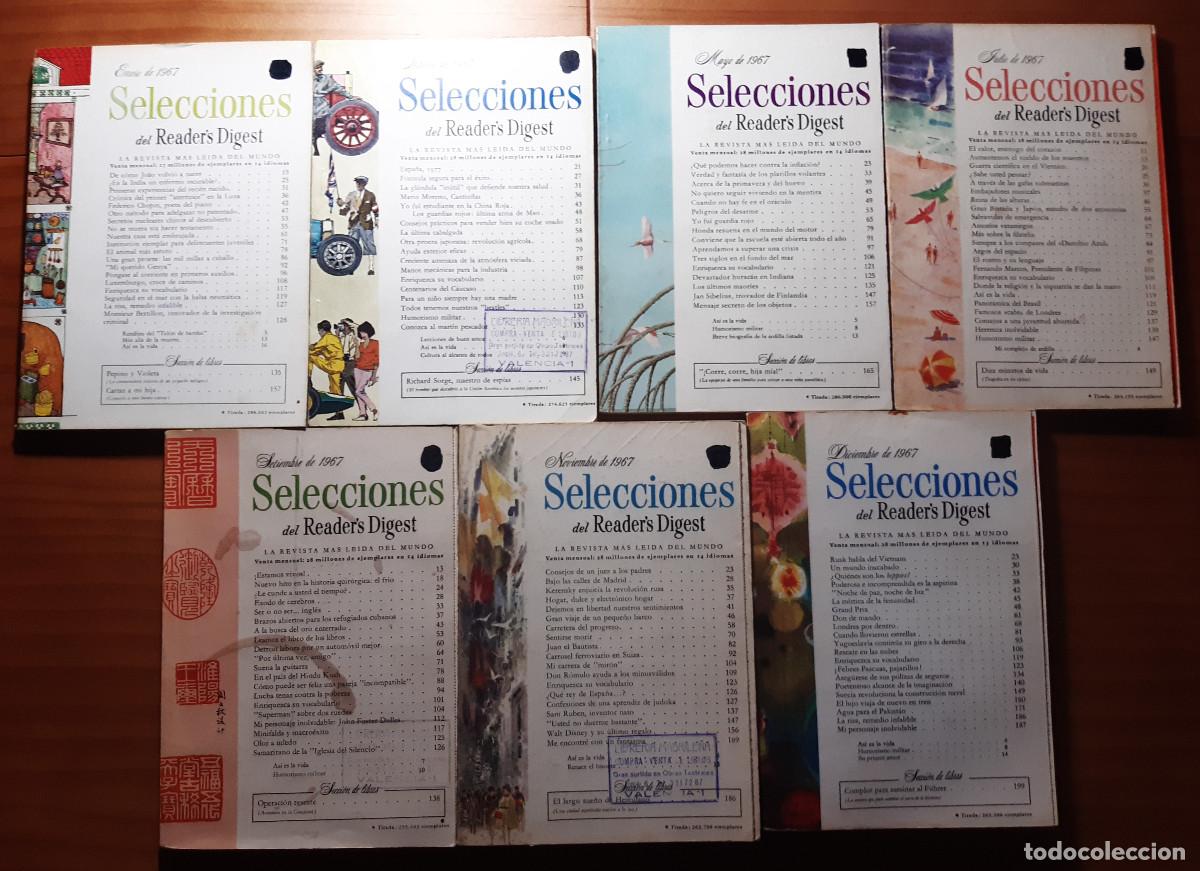 Collectionnisme de Revues et Journaux: SELECCIONES DEL READER'S DIGEST - A&Ntilde;O 1967 - 19 X 14 CMS. - 7 EJEMPLARES