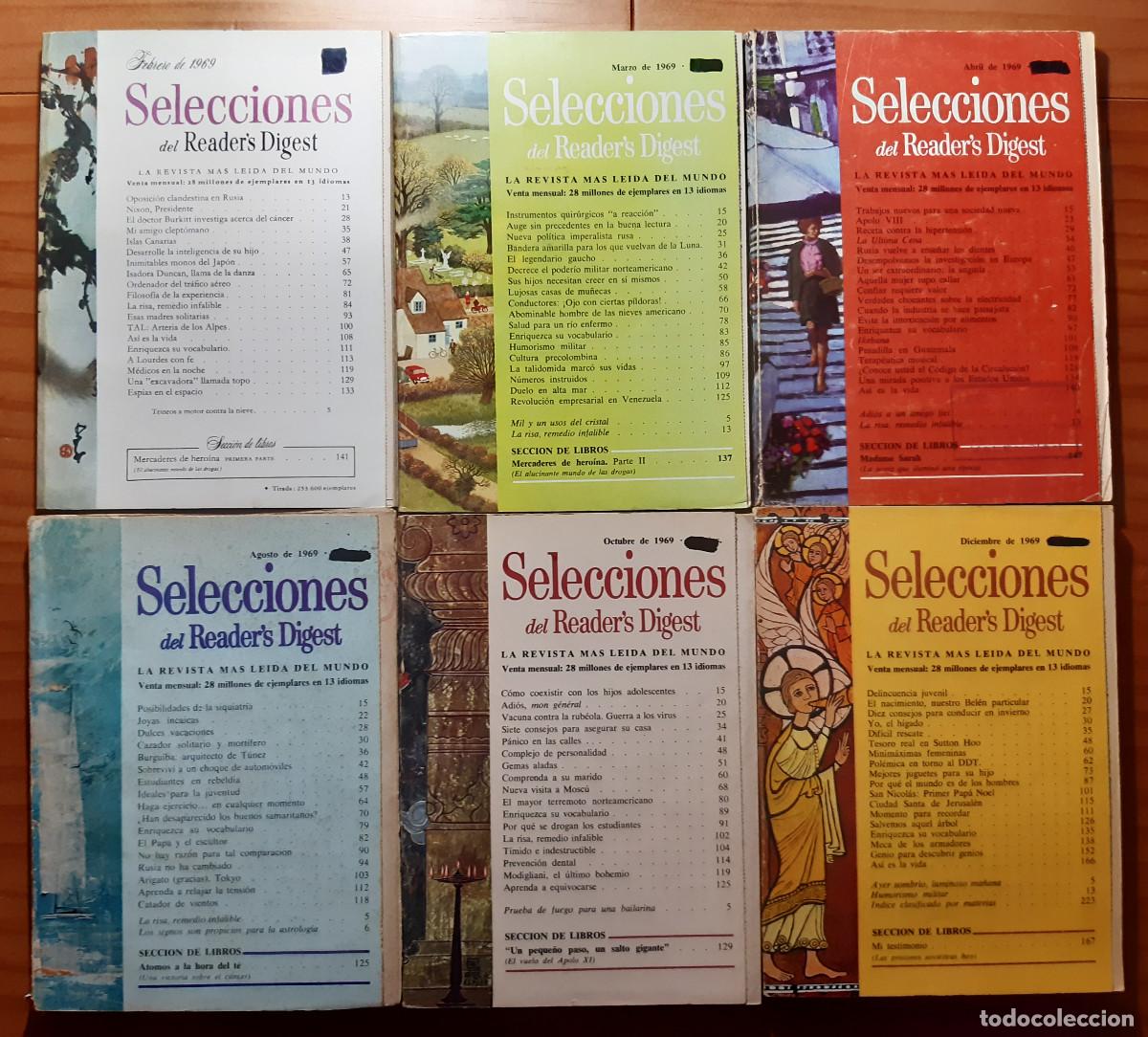 Collectionnisme de Revues et Journaux: SELECCIONES DEL READER'S DIGEST - A&Ntilde;O 1969 - 19 X 14 CMS. - 6 EJEMPLARES