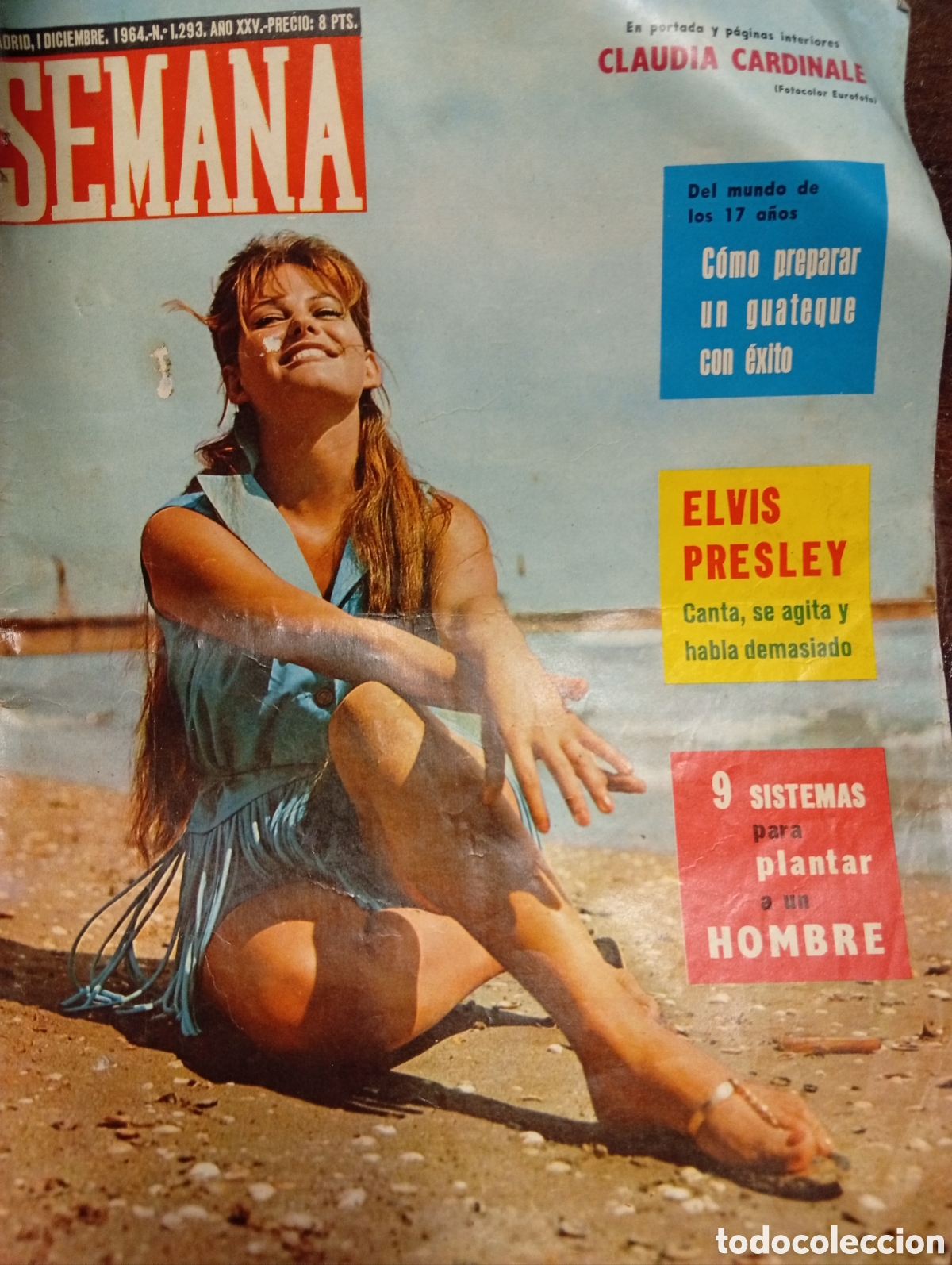 Coleccionismo de Revistas y Peri&oacute;dicos: A&ntilde;o 1964 vieja revista Semana Claudia Cardinales Elvis Presley