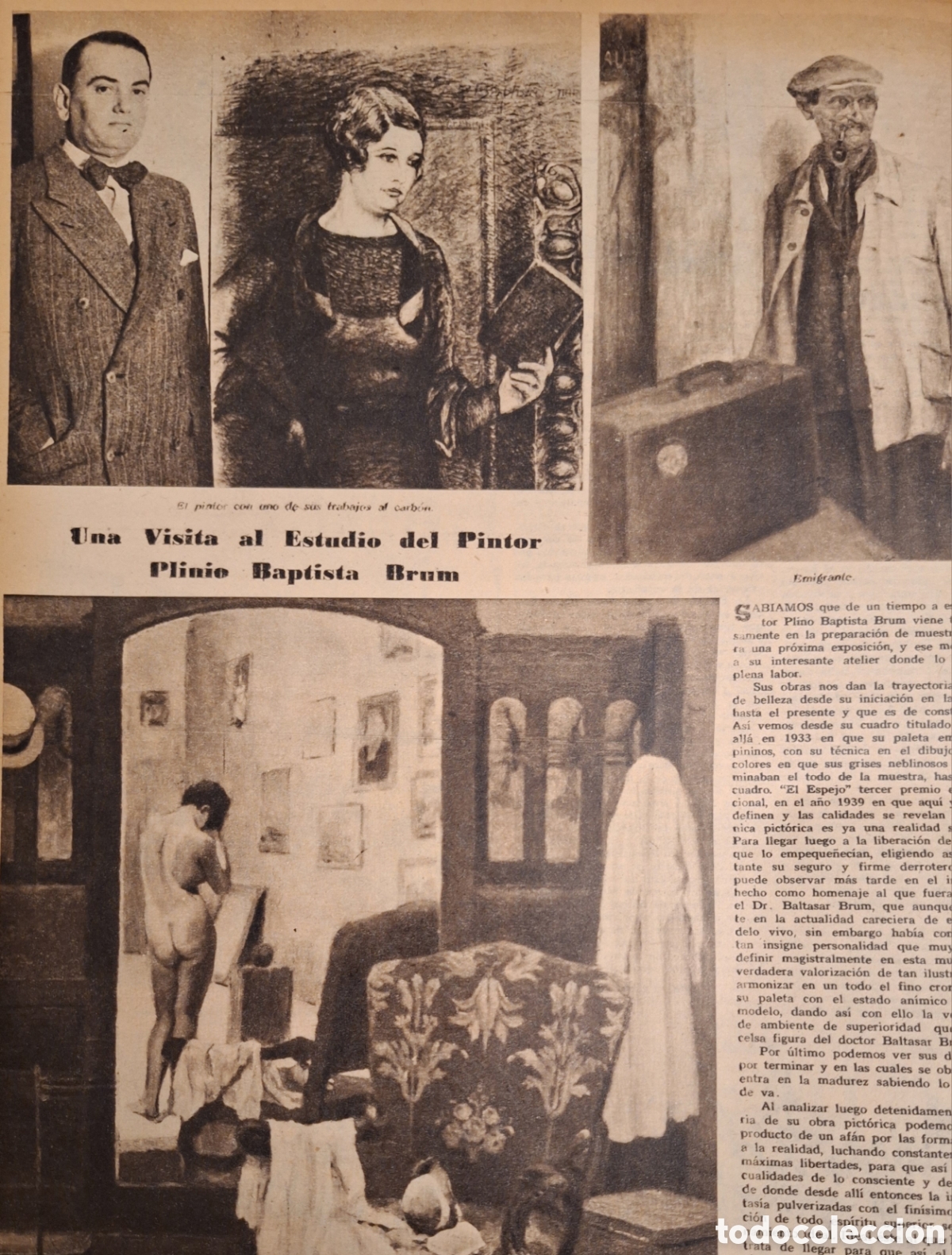 Coleccionismo de Revistas y Peri&oacute;dicos: 1949 PINTOR PLINIO BAPTISTA BRUM 40 A&Ntilde;OS ASOCIACION CRISTIANA JOVENES