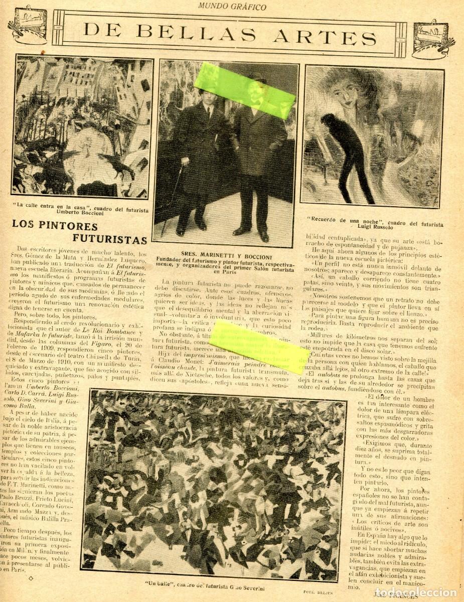 Coleccionismo de Revistas y Peri&oacute;dicos: REVISTA A&Ntilde;O 1912 PINTOR FUTURISTA FUTURISMO SERVERINI MARINETTI BOCCIONI RUSSOLO