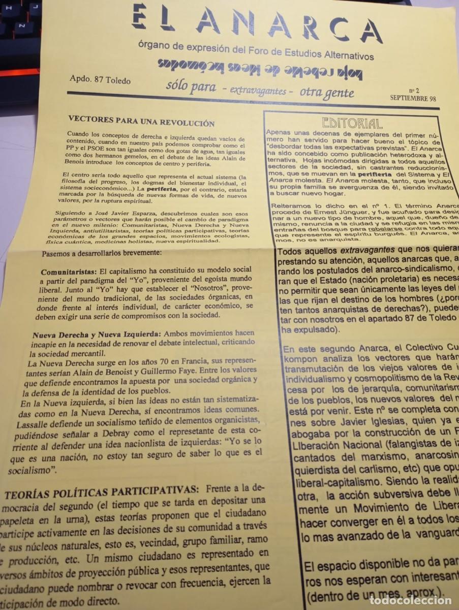 Coleccionismo de Revistas y Peri&oacute;dicos: BOLET&Iacute;N EL ANARCA, ( FORO ESTUDIOS ALTERNATIVOS) N&ordm; 2. SEPTIEMBRE 1988 REF. UR MES 6 A