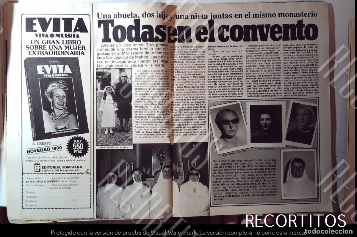 Coleccionismo de Revistas y Peri&oacute;dicos: evita peron mahon una madre una abuela sus dos hijas una nieta monjas en el mismo monasterio