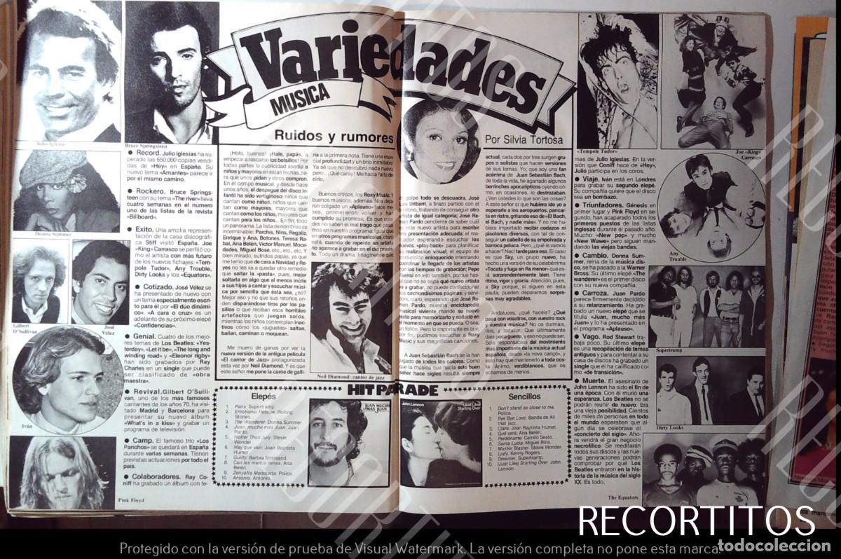 Collezionismo di Riviste e Giornali: leif garret isabel pantoja sofia loren dudley moore andres pajares burt reynolds carlos saura micke