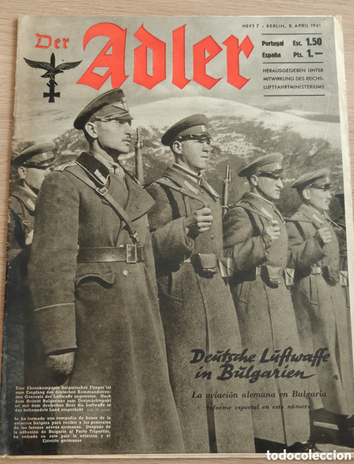 Colecionismo de Revistas e Jornais: Der Adler, 8 abril 1941, revista propaganda III Reich