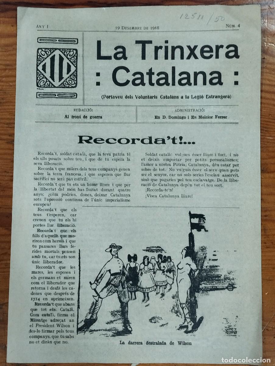 Coleccionismo de Revistas y Peri&oacute;dicos: PERI&Oacute;DICO &rdquo;LA TRINXERA CATALANA&rdquo; (PORTAVEU DELS VOLUNTARIS CATALANS A LA LEGI&Oacute; EXTRANGERA).