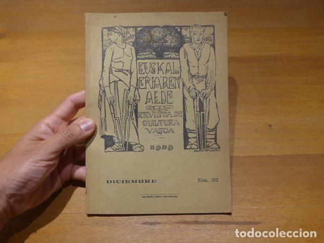 Coleccionismo de Revistas y Peri&oacute;dicos: Antigua revista de cultura vasca, original de diciembre de 1929. Pais Vasco, euskera.