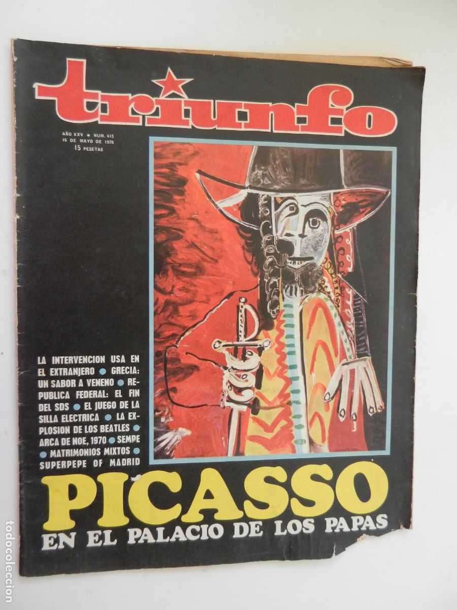 Coleccionismo de Revistas y Peri&oacute;dicos: TRIUNFO REVISTA N&ordm; 415- 05-1970 -PICASSO EN EL PALACIO DE LOS PAPAS - VER INDICE
