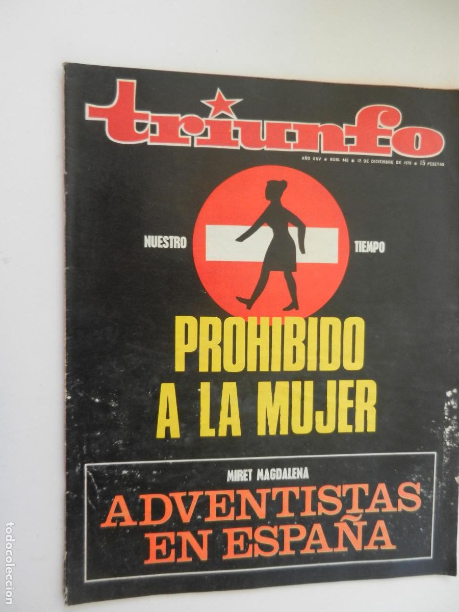 Coleccionismo de Revistas y Peri&oacute;dicos: TRIUNFO REVISTA N&ordm; 445- 12-1970 -PROHIBIDO A LA MUJER - VER INDICE