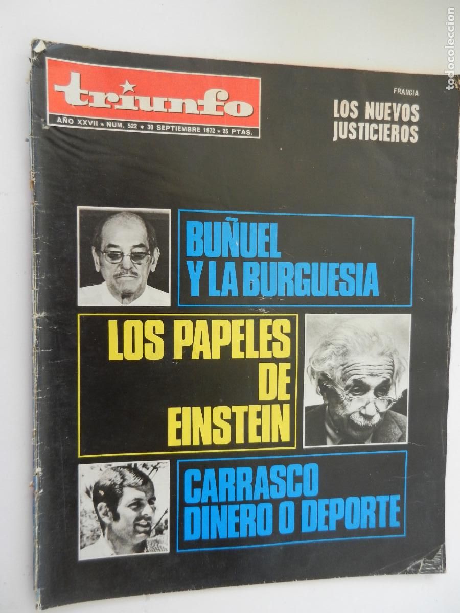 Coleccionismo de Revistas y Peri&oacute;dicos: TRIUNFO REVISTA N&ordm; 522- 09-1972 -BU&Ntilde;UEL Y LA BURGUESIA - CARRASCO DINERO O DEPORTE - VER INDICE