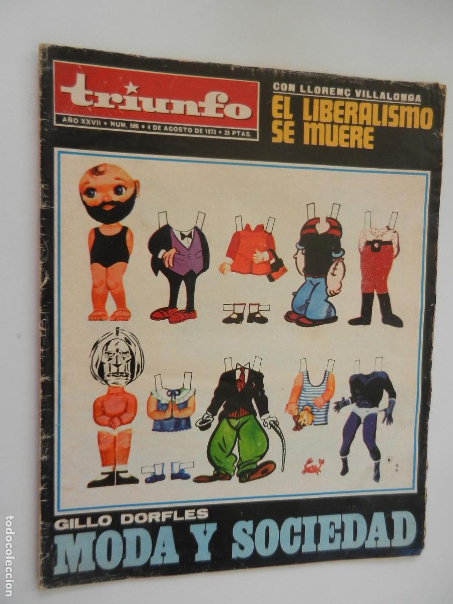 Coleccionismo de Revistas y Peri&oacute;dicos: TRIUNFO REVISTA N&ordm; 566- 08-1973 -GILLO DORFLES , MODA Y SOCIEDAD - VER INDICE