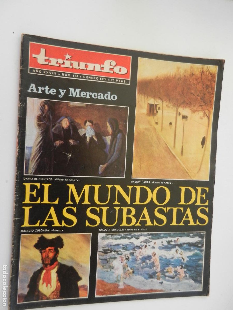 Coleccionismo de Revistas y Peri&oacute;dicos: TRIUNFO REVISTA N&ordm; 588- 01-1974 - EL MUNDO DE LAS SUBASTAS - VER INDICE