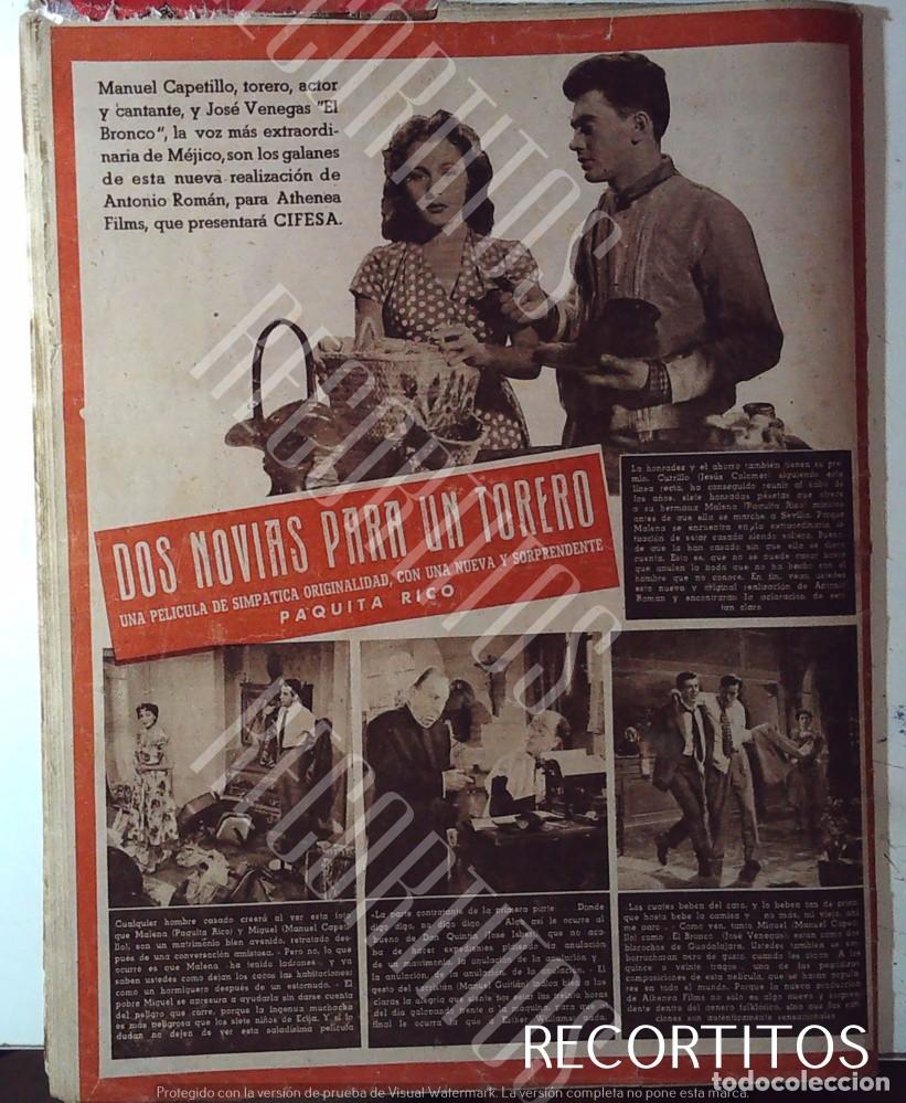 Coleccionismo de Revistas y Peri&oacute;dicos: DOS NOVIAS PARA UN TORERO PAQUITA RICO JOSE VENEGAS MANUEL CAPETILLO PEPE ISBERT