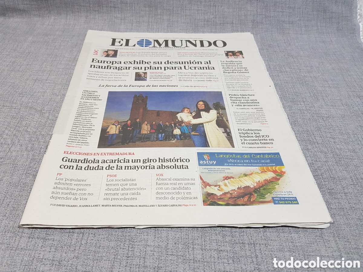 Sammeln von Zeitschriften und Zeitungen: DIARIO EL MUNDO CASTILLA Y LE&Oacute;N S&Aacute;BADO 20 DICIEMBRE 2025